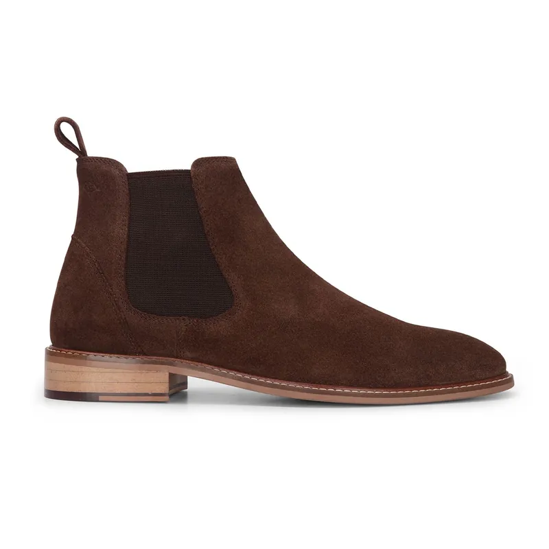 Suede Leather Slip-On Chelsea Ankle Boots