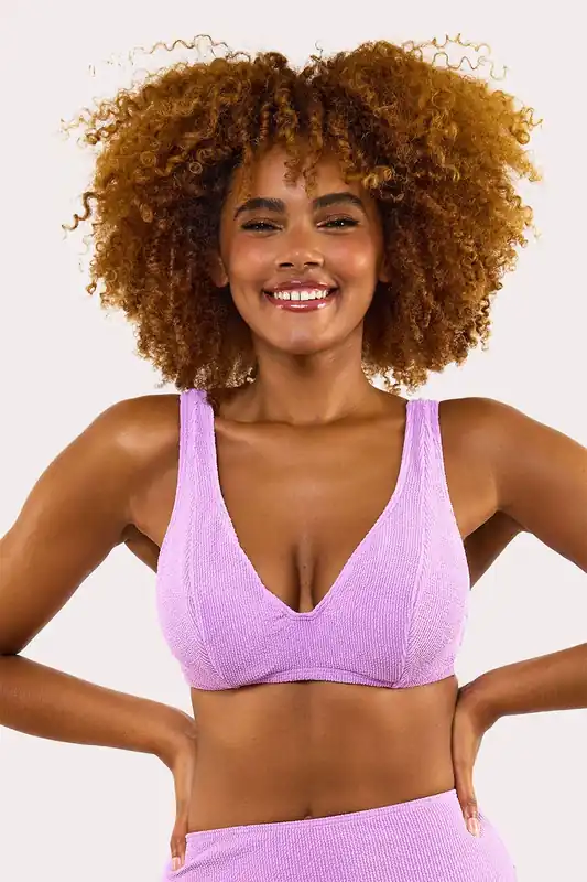 Pb Fb Lilac Scrunch Hidden Underwire Bikini Top - Peek & Beau