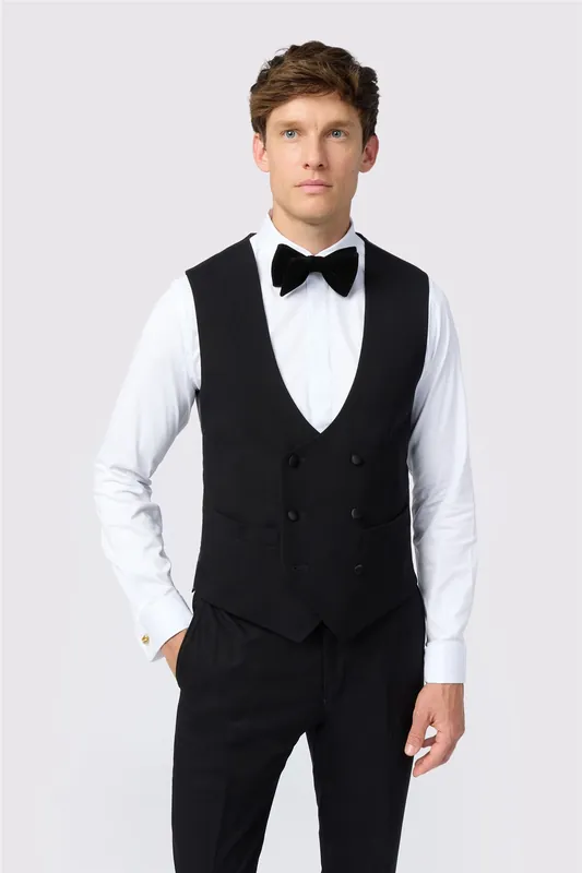 Huxley Plain Black Dinner Waistcoat - Antique Rogue