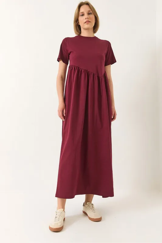 Maxi Crew Neck Loose Knit Dress - Bianco Lucci