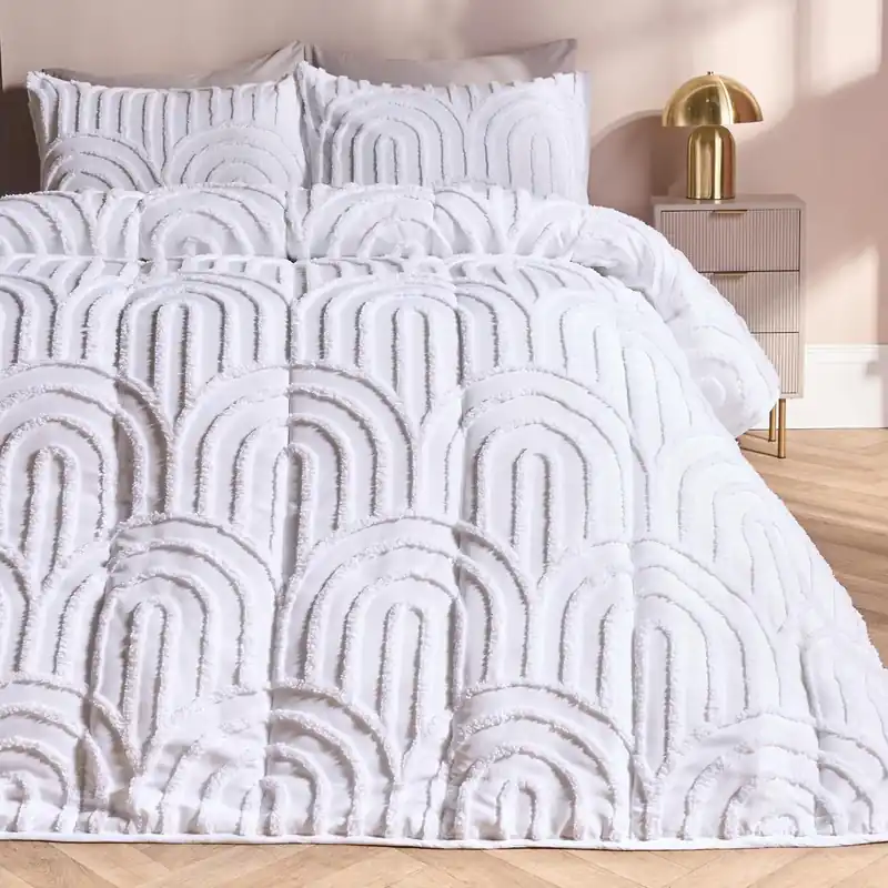 Tufted Arches Coverless 7.5 TOG Duvet Set Pillowcase Quilted Cover - OHS