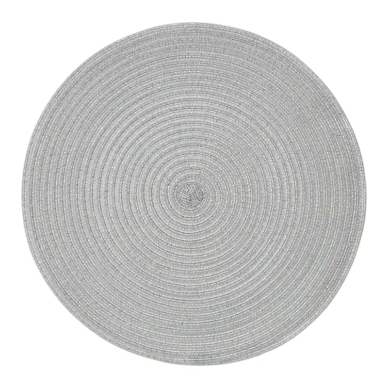 Alice Round Silver Thread Woven Placemat - Orsina
