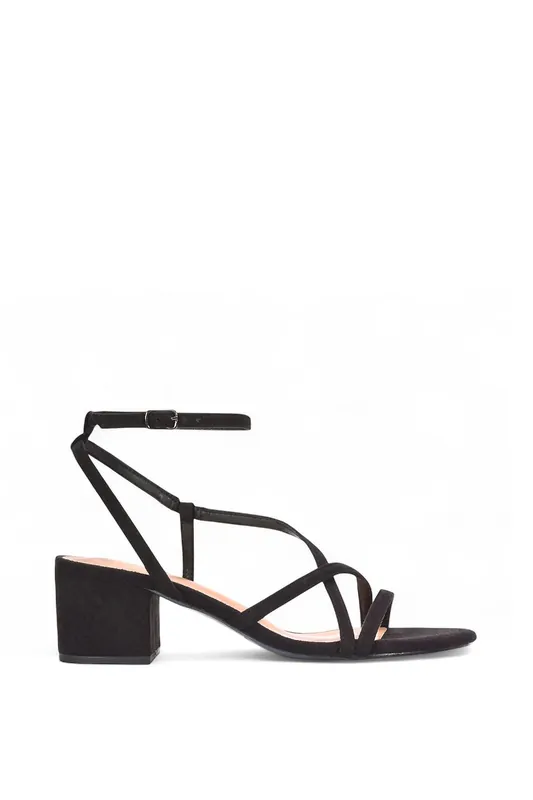 Maria' Ankle Strap Low Block Heel Strappy Sandals - XY London