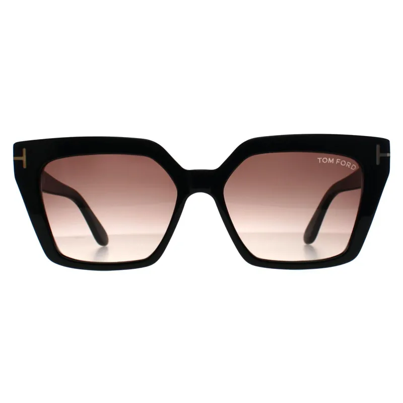 Cat Eye Shiny Black Purple Brown Gradient Winona FT1030 - Tom Ford