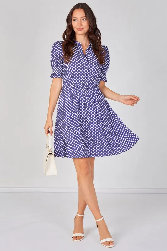 Bluebell Polka Dot Tea Dress - Love Sunshine