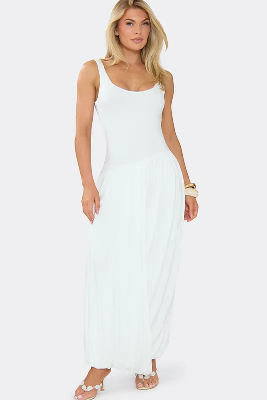 Double Layered Strappy Double Layer Maxi Dress - EGO