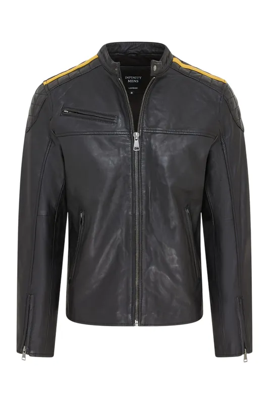 Classic Quilted Leather Biker Jacket - Meridian