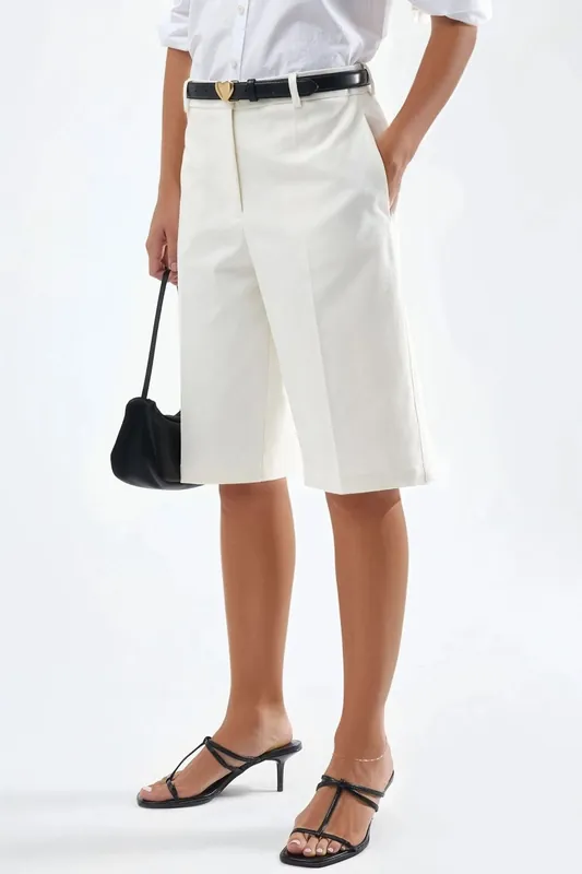 Straight Fit Bermuda Shorts (w/out Belt) - Hiccup