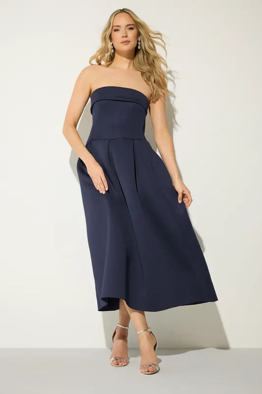 Tall Pleated Detail Midi Dress - Long Tall Sally