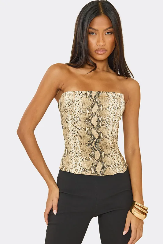 Bandeau Sleeveless Bandeau Corset Top - EGO
