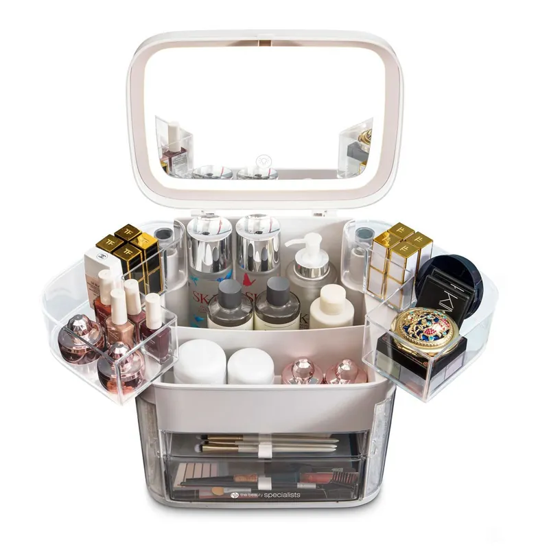 Ultimate Beauty Storage Vanity Case with Touch Dimmable Mirror - Rio