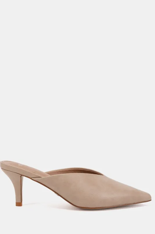 Imogen V Cut Point Toe Mid Heel Mule - Novo