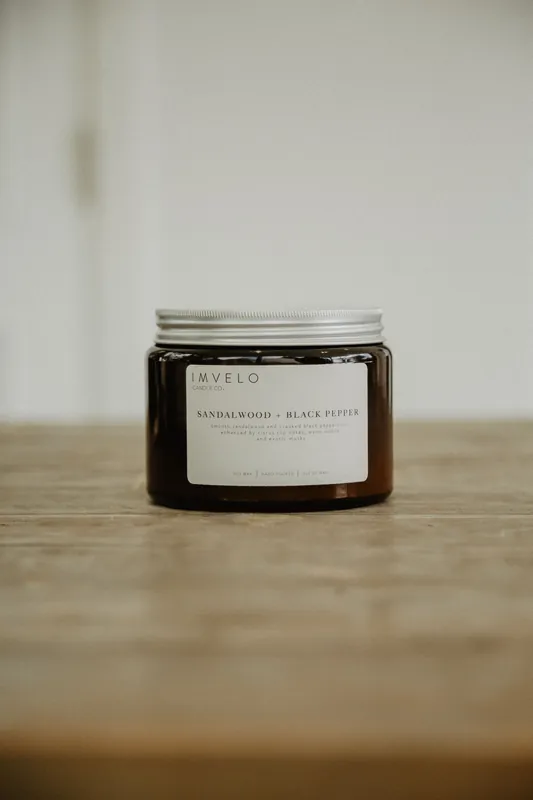 3 Wick Candle - Sandalwood + Black Pepper