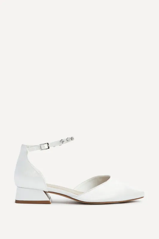 Everlasting Wide Fit Bridal Low Court Heels - Linzi