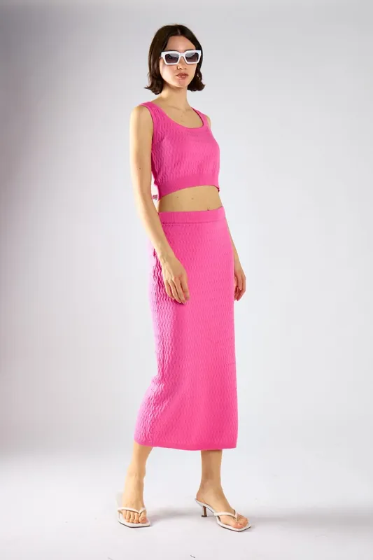 Textured Midi Skirt - Shnoo