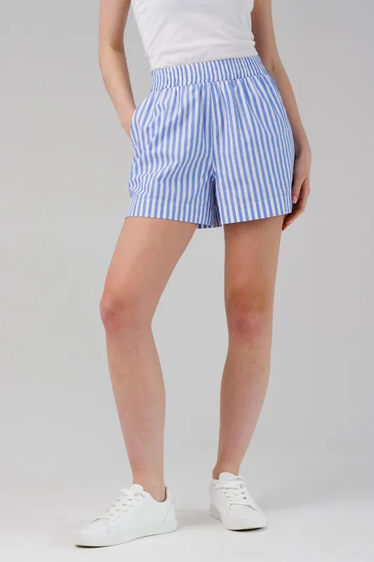 Cotton Striped Elasticated Waist Shorts - French Connection