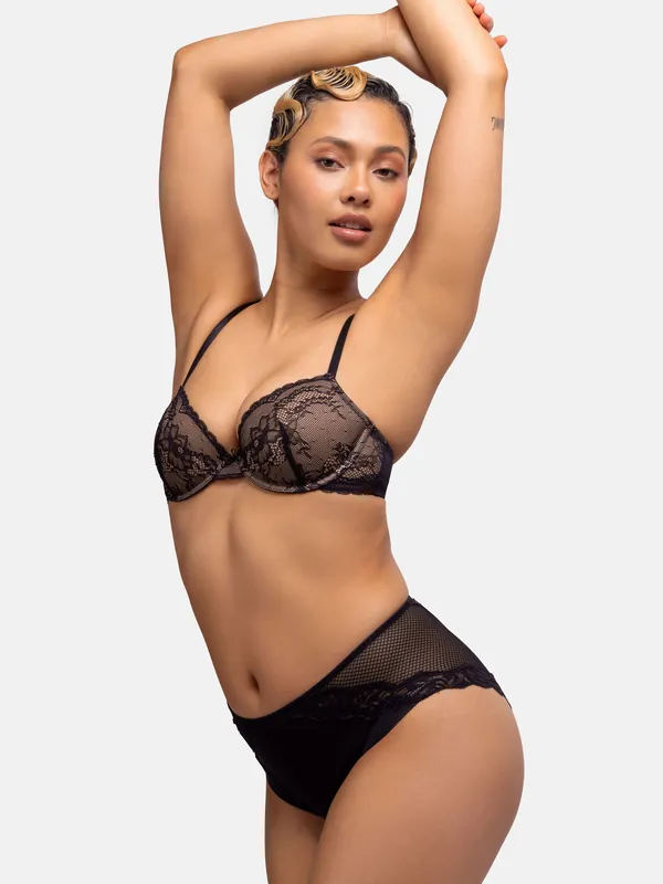 2-Pack Chlo Light Padded Demi Black/Blush
