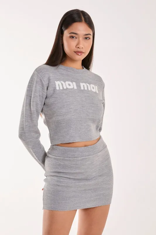 Moi Moi Cropped Jumper - Pink Vanilla