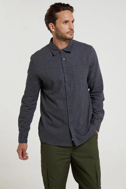 Bamford' Long Sleeve Cotton Shirt Lightweight Stylish Button Down Top - Mountain Warehouse