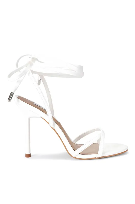Neri White' Fabric Heels - STEVE MADDEN