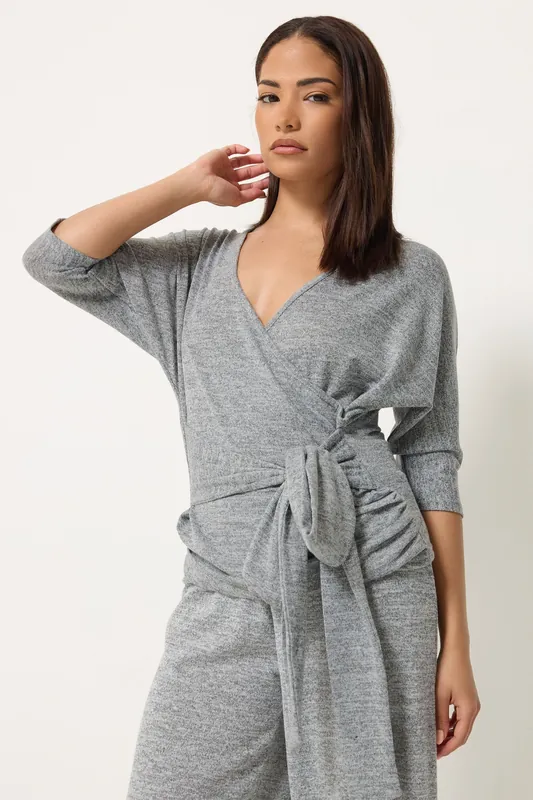 Petite Belted Wrap Top - PixieGirl