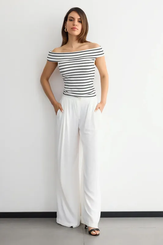 Striped Off-Shoulder Top