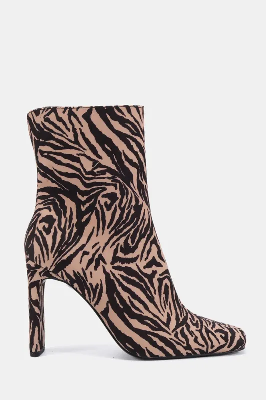 Kira Slim High Block Heel Square Toe Ankle Boot - Novo