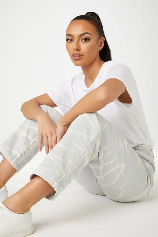Water Printed Mom Jean - Urban Bliss