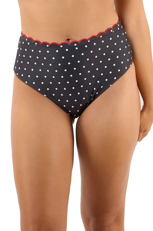 Dottie Polka Dot Scallop 'High Waist Brief' - Peek & Beau