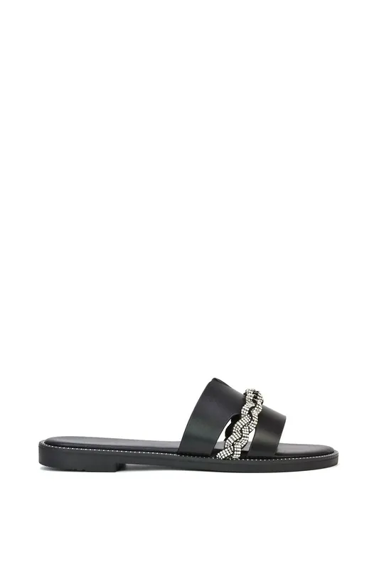 Josie' Diamante Slider Mule Sandals - XY London
