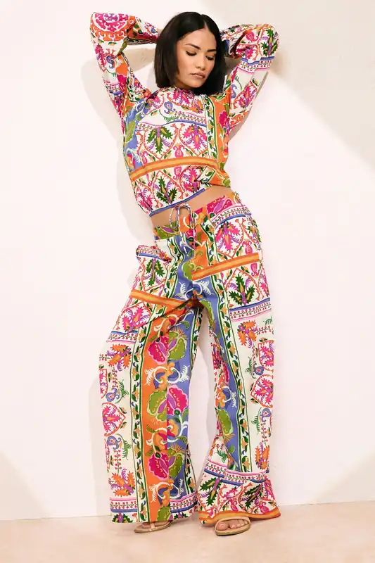 Petite Abstract Tile Print Top - PixieGirl