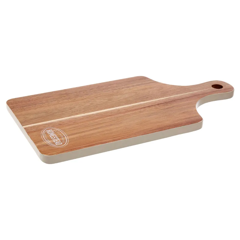 White Accacia Wood Chopping & Serving Board, Wooden Cutting Board for Kitchen, Chopping Board for Vegetables - Orsina