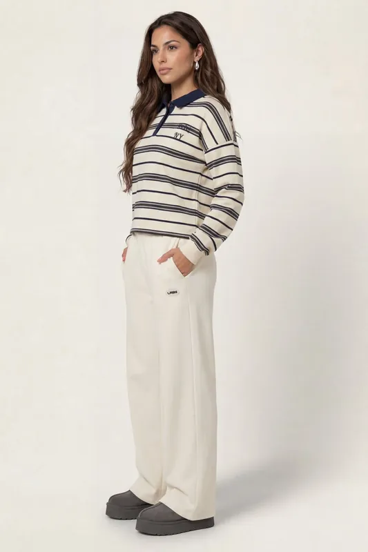 Stripe Rugby Shirt Ivory - Urban Bliss