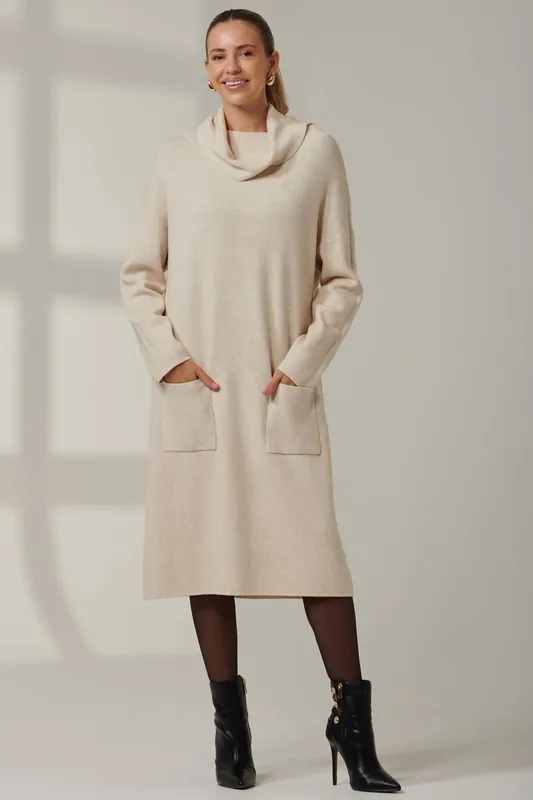 Knitted Turtleneck Longline Jumper - Jolie Moi