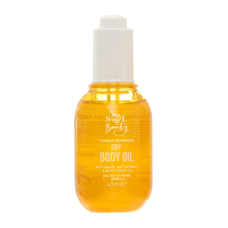 Dry Body Oil Caramel Vanilla Scent Brazil Nut Extract Buriti 45ml - SOL Beauty