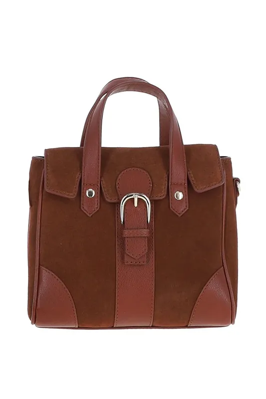 'Fascino Fiorentino' Soft Suede Leather Small Shoulder Crossbody Bag - Ashwood Leather