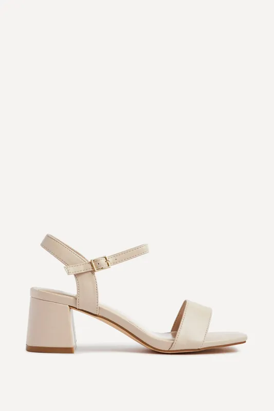 Darcie Nude Faux Leather Heeled Sandals - Linzi