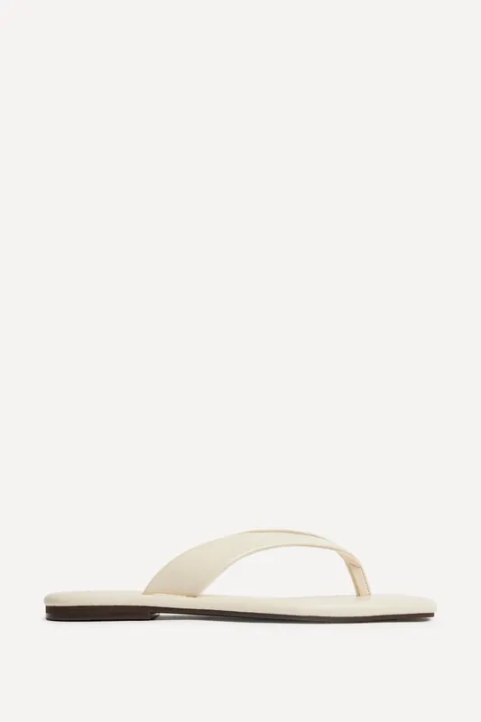 Element Ivory Toe Post Flat Sandals - Linzi