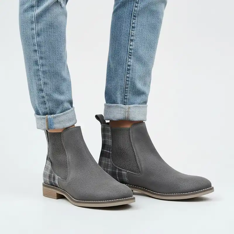 Jenny Suede Leather Womens Chelsea Boots - Silver Street London