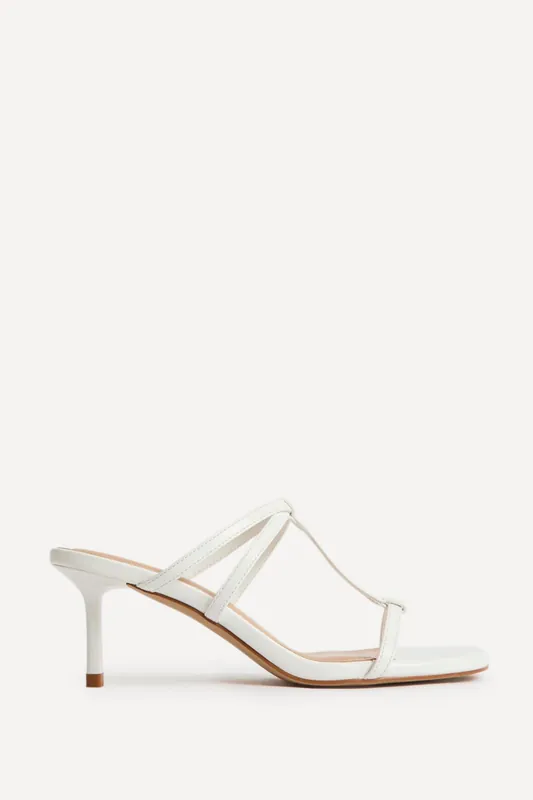 Westside White Mule Heels - Linzi