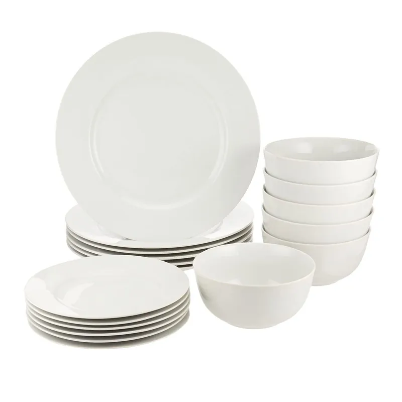 Dinner Set 12 Piece Crockery Plates Bowls Set - Glim & Glam