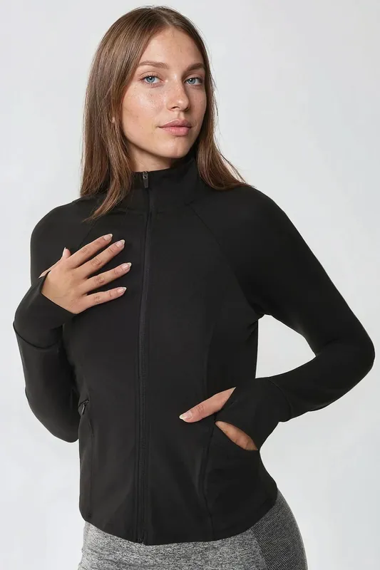 Fitted Knitted Turtleneck Active Top - Hiccup