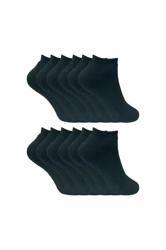 12 Pairs Cushioned Low Cut Ankle Thermal Trainer Socks - Sock Snob