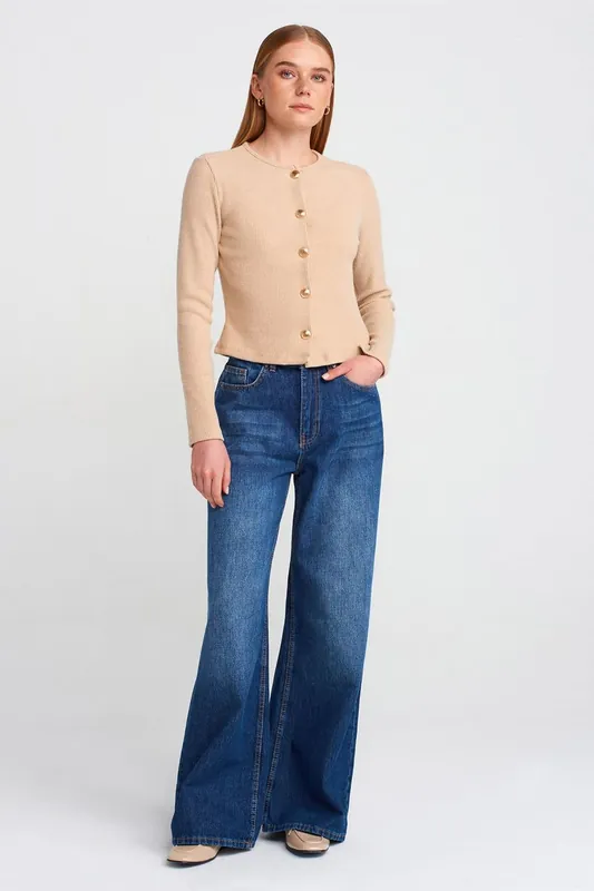 High-Waist Wide-Leg Denim Jeans