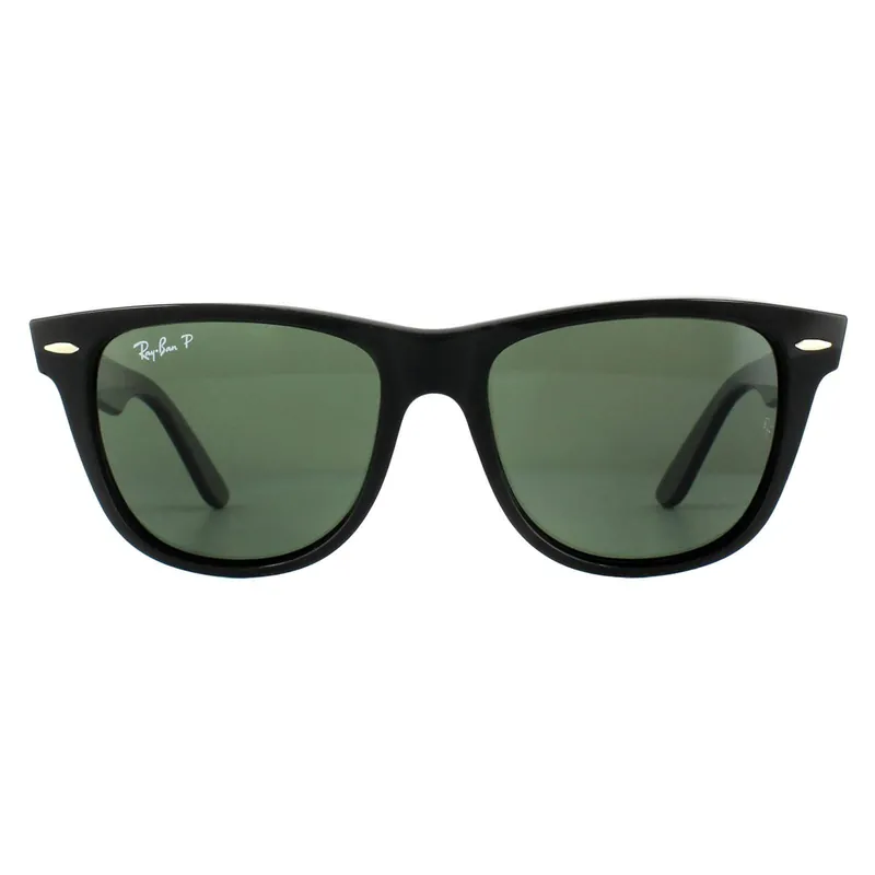 Rectangle Black Green Polarized Wayfarer 2140 Sunglasses - Ray-Ban