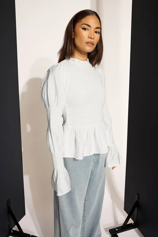 Petite Shirred Smock Top - PixieGirl