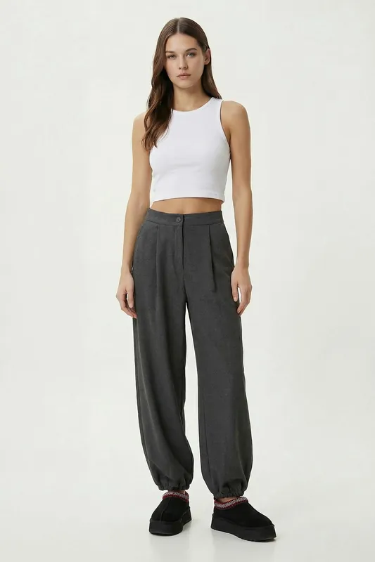 High Waist Pleated Salwar Pants - Happiness Istanbul