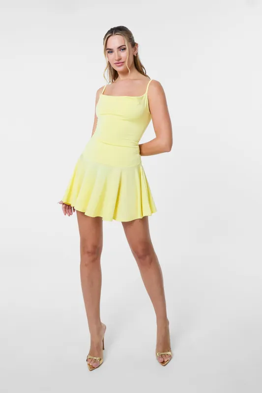 Lemon Strappy Flippy Dress - Pink Vanilla