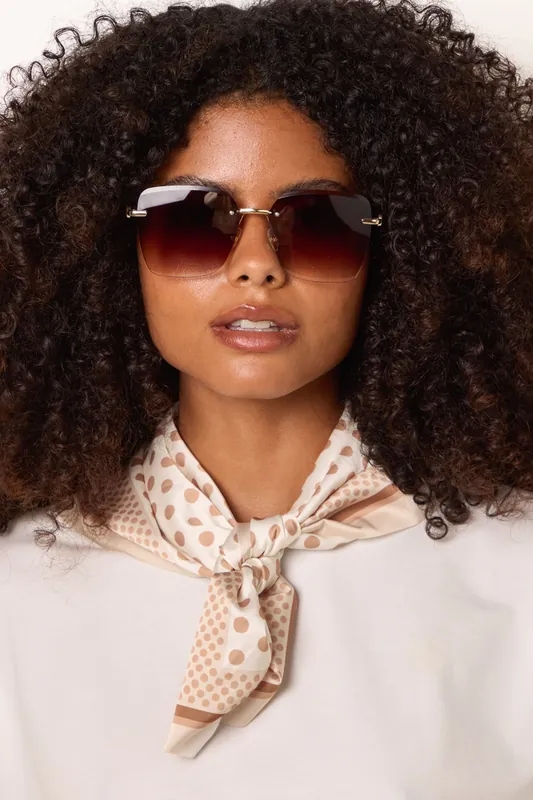 Frameless Oversized Sunglasses - Blue Vanilla