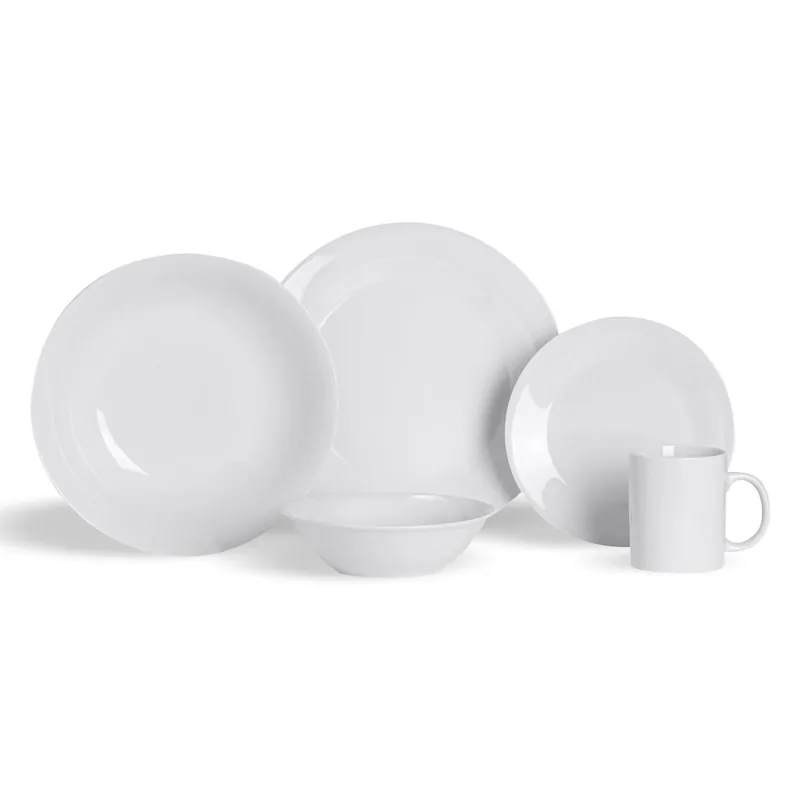 30pc Classic White Porcelain Dinner Set - Plates Bowls & Cups